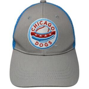 BWM Global Trucker Hat Gray Blue Chicago Dogs Baseball Mesh Snapback One Size